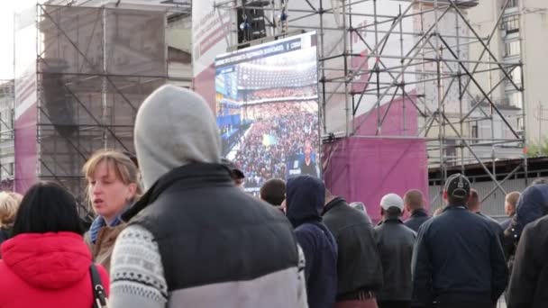 Κίεβο Ουκρανία Απρ 2019 Προεδρική Συζήτηση 2019 Επευφημίες Του Πλήθους — Αρχείο Βίντεο
