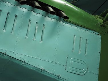 Parçaları ve eski uçak detaylarını Close-Up.