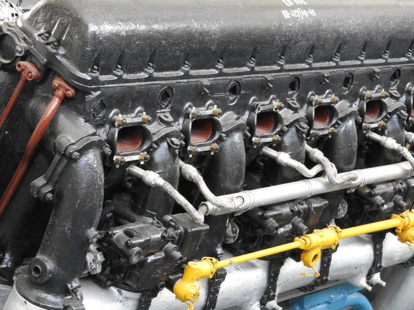Componenti e parti interne del motore di aeromobili . — Foto Stock