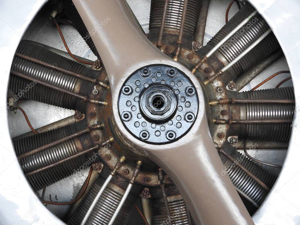 Parts of the old aircraft engine. Nuts connecting tubes, nozzles, cylinders, insulation of the combustion chamber.