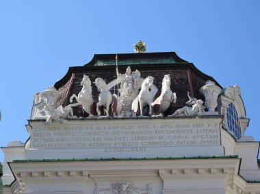 Avusturya, Viyana, zarif mimarisi binaların taş duvarları.