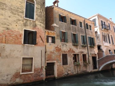 Nefis tarihi taş mimari Venedik, yaklaşık olarak, güneşli İtalya.