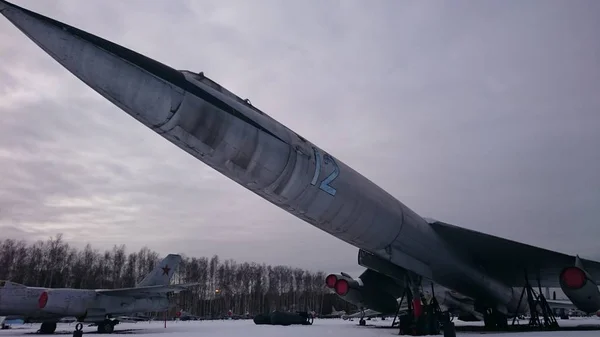 Monino, Moskou regio - 03 februari 2018: Militaire vliegtuigen van Rusland in de Museum-Monino. — Stockfoto