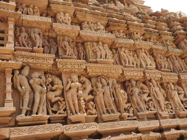 Parsvanath, Adinath, Shanti Nath, Eastern group of temples, Khajuraho, Madhya Pradesh, India, known eroticheskim design of the Kama Sutra, UNESCO world heritage site