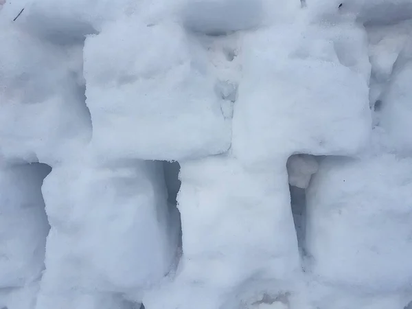 Unidades de textura de neve branca e cubos de gelo no inverno . — Fotografia de Stock