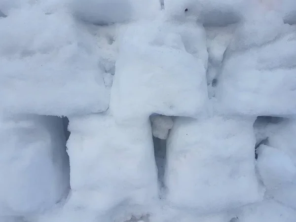 Unidades de textura de neve branca e cubos de gelo no inverno . — Fotografia de Stock