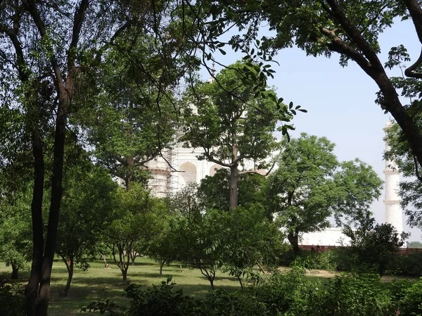 Dettagli primo piano Taj Mahal, famoso sito storico dell'UNESCO, monumento dell'amore, la più grande tomba in marmo bianco in India, Agra, Uttar Pradesh . — Foto Stock