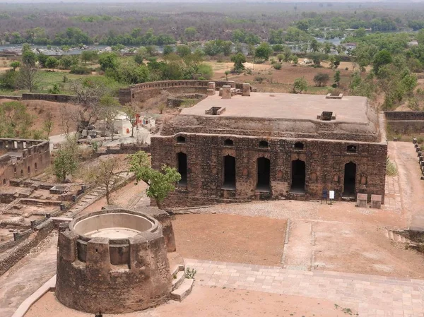 De Jehangir Mahal Orchha Fort, Religia, Hindoeïsme, oude architectuur, Orchha, Madhya Pradesh, India. — Stockfoto