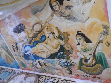 Tapınak dekorasyonu ve büyük Buda Anıtı, turist hedef, Sri Lanka.