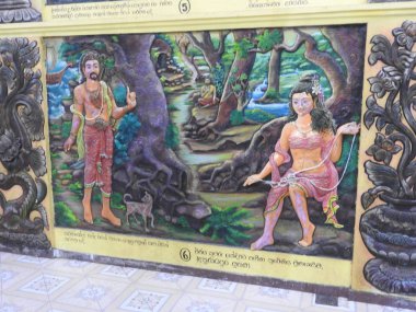 Tapınak dekorasyonu ve büyük Buda Anıtı, turist hedef, Sri Lanka.