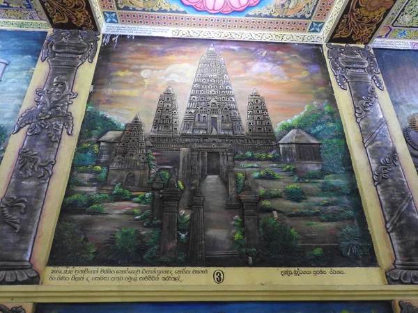 Decoración del templo y gran monumento de Buda, destino turístico, Sri Lanka . — Foto de Stock