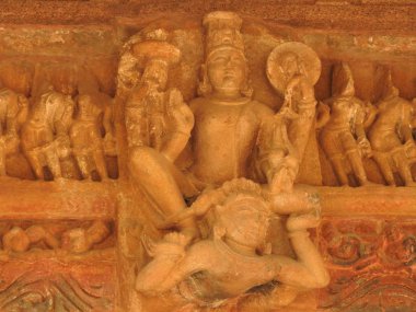 Khajuraho Tapınakları, UNESCO miras sitesi Batı grubu, onun seksi Erotik heykeller, Hindistan, açık gün ünlüdür.
