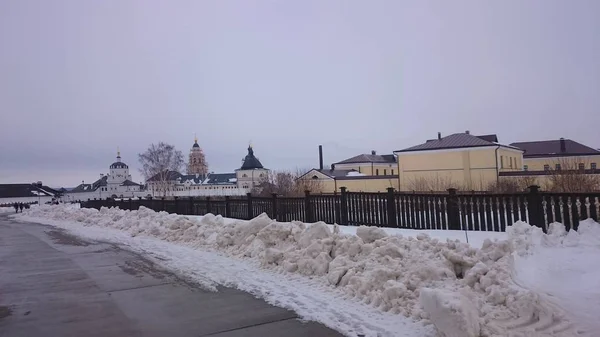 Kışın Şehir Adası Sviyazhsk görünümü. — Stok fotoğraf