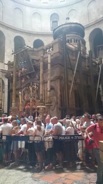 Kudüs, İsrail - 31.08.2015: Kudüs'ün Eski Şehir Kutsal Sepulchre Kilisesi, İsrail.