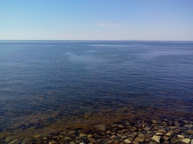 Cape Beluga beyaz denizin kıyı bölgesi, blagami izlemek için kuleden görünümü, Solovetsky Adaları, Arkhangelsk oblast, Rusya