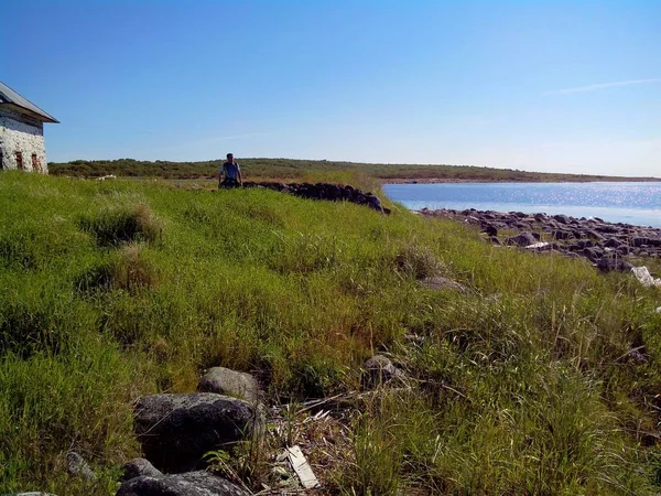 Unik karaktär av Big Zayatskyi Island, som är en del av Solovetsky skärgård, vita havet, Ryssland — Stockfoto