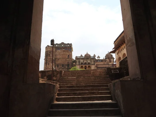 Den Jehangir Mahal, Orchha Fort, Religia Hinduism, antik arkitektur, Orchha, Madhya Pradesh, Indien. — Stockfoto