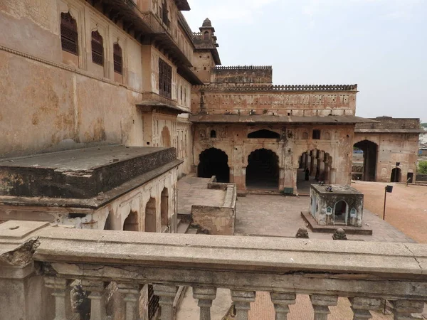 Jehangir Mahal Orchha Fort, Religia hinduizmu, antyczny architektura, Orchha, Madhya Pradesh, Indie. — Zdjęcie stockowe