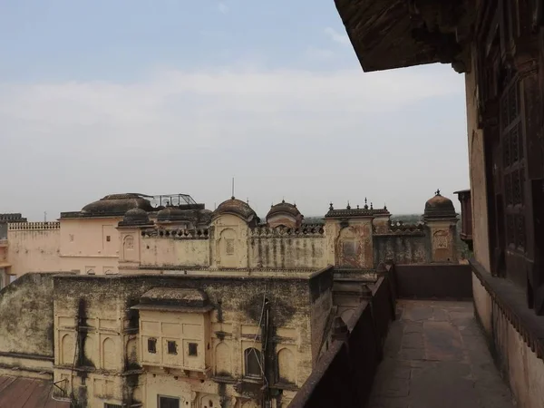 Jehangir Mahal Orchha Fort, Religia hinduizmu, antyczny architektura, Orchha, Madhya Pradesh, Indie. — Zdjęcie stockowe