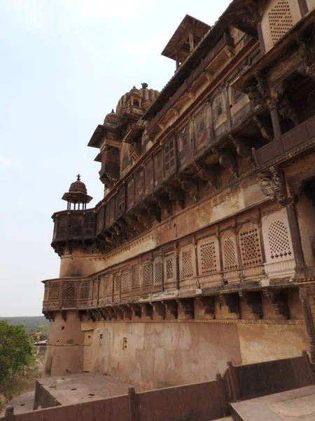 Den Jehangir Mahal, Orchha Fort, Religia Hinduism, antik arkitektur, Orchha, Madhya Pradesh, Indien. — Stockfoto