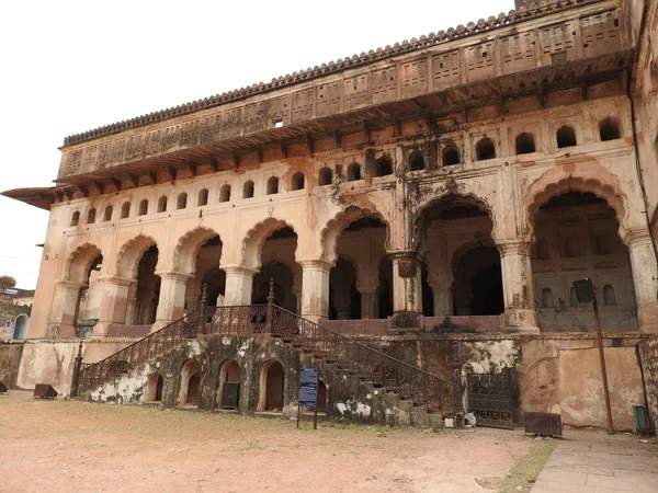 De Jehangir Mahal Orchha Fort, Religia, Hindoeïsme, oude architectuur, Orchha, Madhya Pradesh, India. — Stockfoto