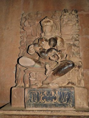 Fresk Visvanatha-Khajuraho, Madhya Pradesh, Hindistan, Unesco mirası da dahil olmak üzere Batı grubu tapınak içinde erotik