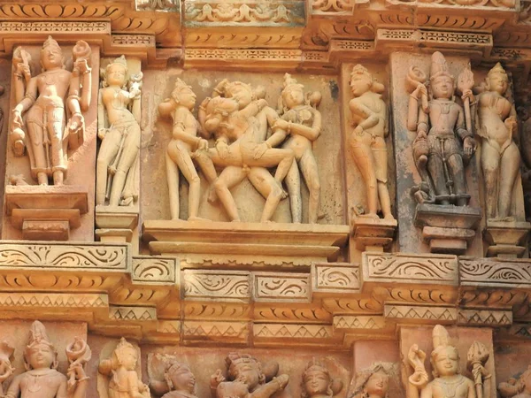 The frescoes are erotic inside the temples of the Western group including Visvanatha-Khajuraho, Madhya Pradesh, India, UNESCO heritage