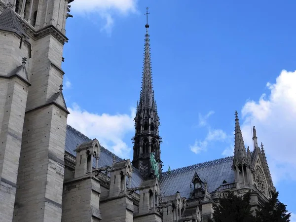Estatuas de los apóstoles en el techo de Notre Dame, el acercamiento de fragmentos. París Francia, Patrimonio de la Humanidad por la UNESCO . —  Fotos de Stock