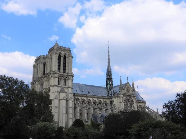 Notre Dame, the most beautiful Cathedral in Paris. View from the river Seine, France. — Stock Photo, Image