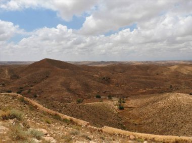 Manzara bunaltıcı çöl berrak gün, Sahara, Afrika.