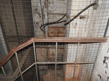 Underground Soviet bunker in its original form. A former Soviet cold war bomb shelter.Low light condition.