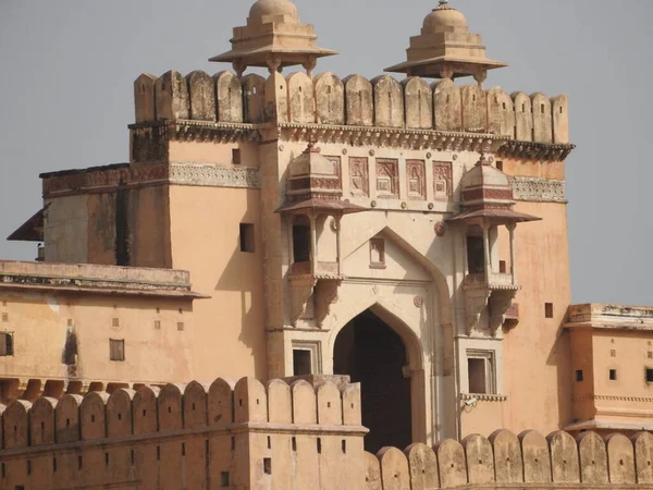 Beautifoul Amber Fort Pobliżu Miasta Jaipur Indiach Radżastanie — Zdjęcie stockowe