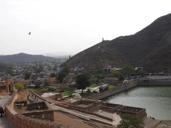 Krásný Amber Fort Poblíž Města Jaipur Indii Rajasthan — Stock fotografie