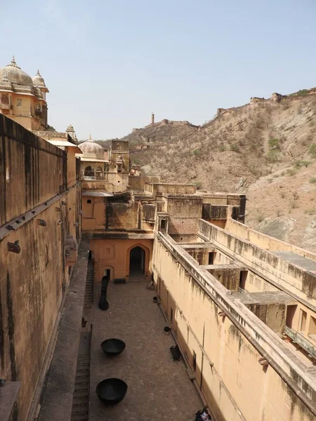 Jardins Dans Cour Intérieure Fort Amber Jaipur Rajasthan Inde — Photo