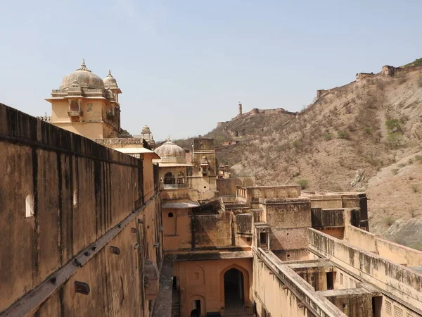 Beautifoul Amber Fort Près Ville Jaipur Inde Rajasthan — Photo