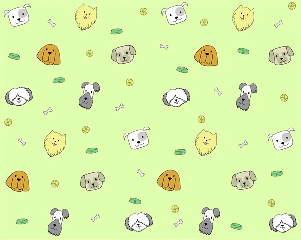 Seamless pattern with dog heads on cute background - Stock Image -  Everypixel