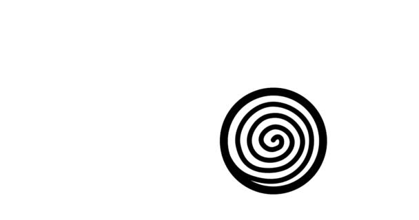 Espiral hipnótica en un círculo como un reloj. Vídeo 4K — Vídeo de stock