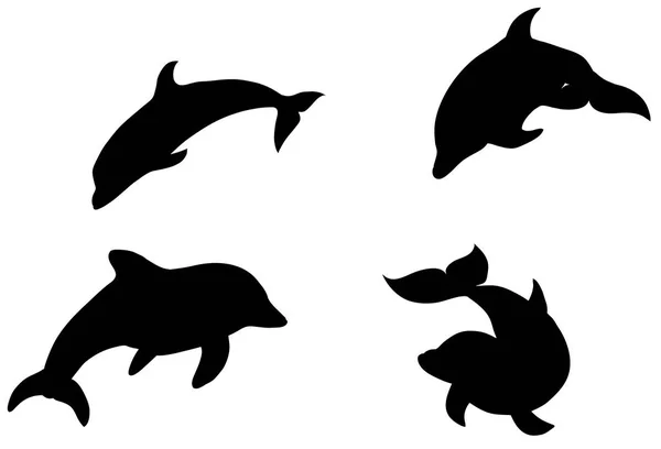 Wzór ilustracja akwarela pływanie delfinów izolowane na białym tle — Wektor stockowy