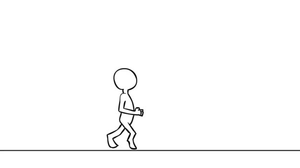 Animación Dibujos Animados Hombres Haciendo Moonwalk Aislado Fondo Blanco — Vídeo de stock