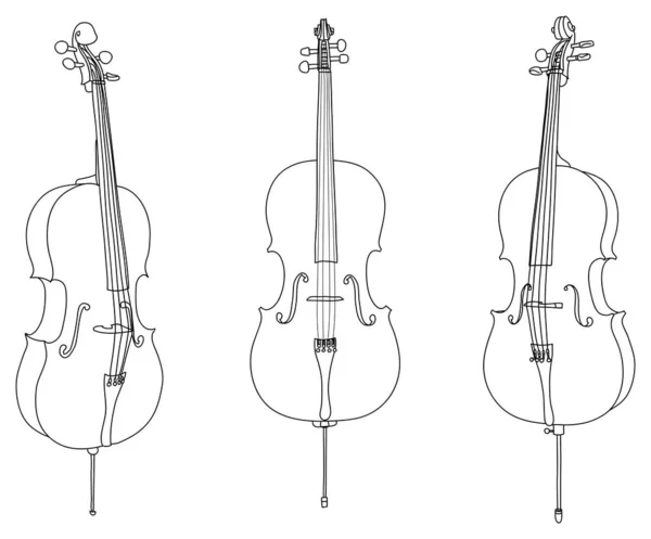 Vetor de violoncelo clássico isolado no fundo branco — Vetor de Stock