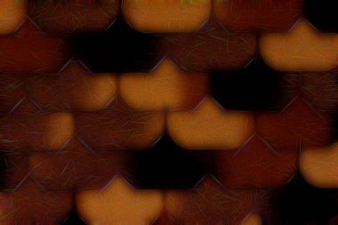 Çatıda çatı kiremiti. Düzgün paralel ölçek satırları. Doku sanatsal çizim. Neon kristal tarzı.