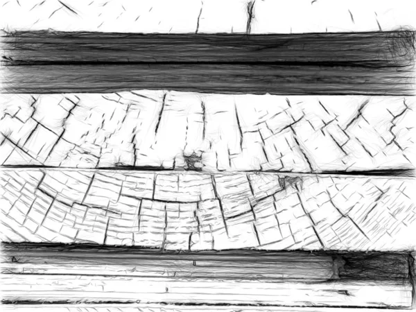 Cięcie Naturalnego Drewna Drewniane Pręty Ułożone Siebie Zbliżenie Rysunek Artystyczny — Zdjęcie stockowe