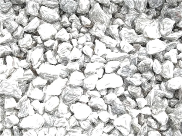Pequenos Seixos Brancos Cinzentos Misturados Com Folhas Secas Raminhos Pedaços — Fotografia de Stock
