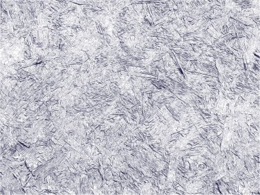 Bir levha ahşap yonga tahtası yakın. Talaşlar kaotik bir şekilde birbirlerine yapıştırılmış ve üst üste. Doku sanatsal çizim. Eskiz mavi kalem stili.