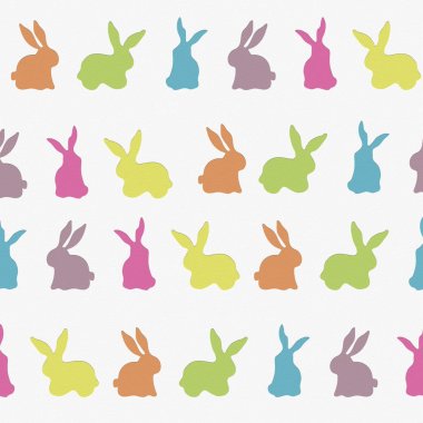 Renkli Bunny tavşan kesmeler Dikişsiz tekrar desen vektör arka plan doku
