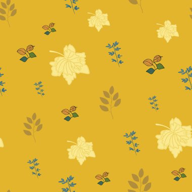 Sonbahar Sonbahar Kesintisiz Tekrar Desen Baskı Vektör