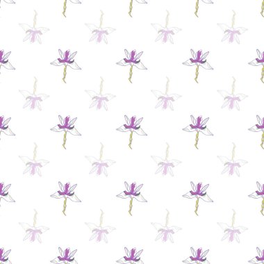 Yumuşak mavi çiçek Dikişsiz tekrarlama desen vektör arka plan