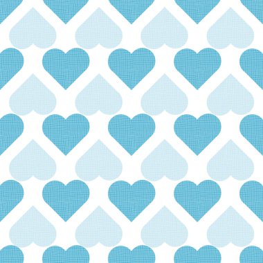Mavi ve Beyaz Kalpler Baskı Tekrar Desen Vektör