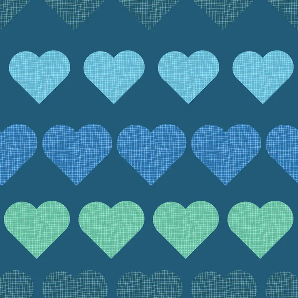 Teal a strisce con cuore blu e verde Stampa ripetizione modello vettoriale — Vettoriale Stock