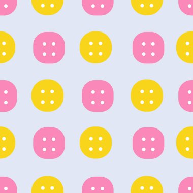 Çizgili Düğmeler Tekrar Desen Dikişsiz Baskı Vektörü